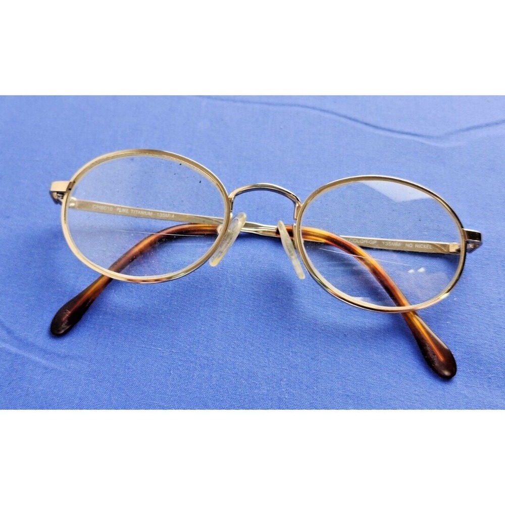Charmant Eyeglasses Frame Color-DA CH8010 Women's Gold‎ Titanium Round 47-20-135